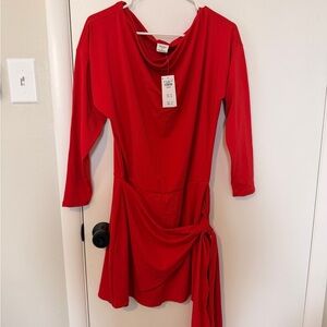 Abercrombie & Fitch Red Long Sleeve Mini Dress